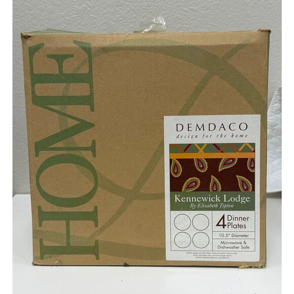 New Demdaco Kennewick Lodge Set of 4 Dinner Plates. KT128 - Picture 6 of 7